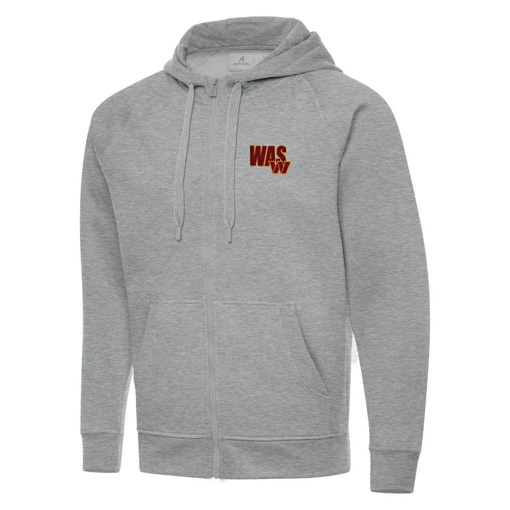 Men's Washington Commanders Antigua Victory Full-Zip Hoodie Heather Gray