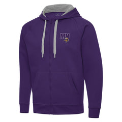 Men's Minnesota Vikings Antigua Victory Full-Zip Hoodie Purple