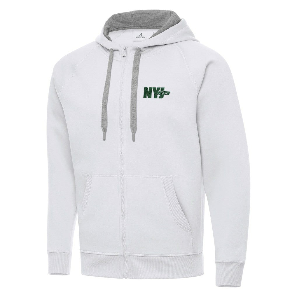 Men's New York Jets Antigua Victory Full-Zip Hoodie White