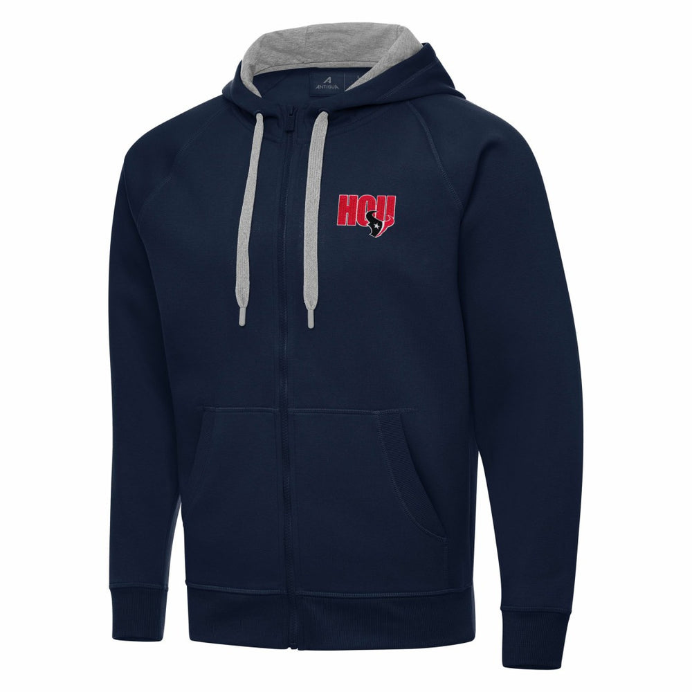 Men's Houston Texans Antigua Victory Full-Zip Hoodie Navy