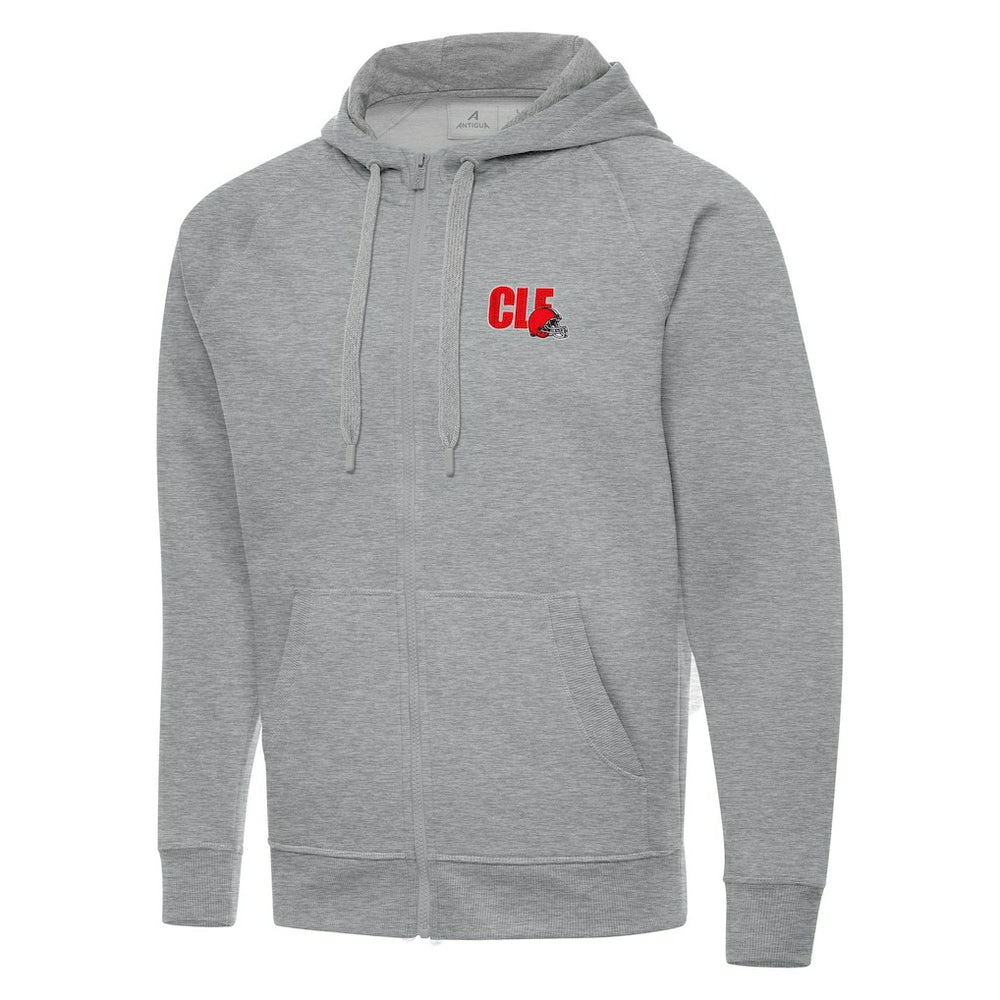 Men's Cleveland Browns Antigua Victory Full-Zip Hoodie Heather Gray