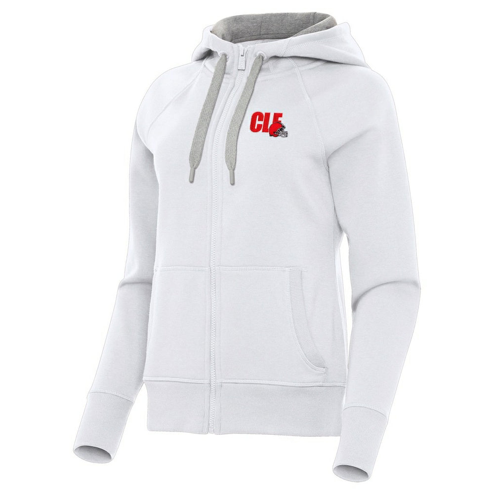 Cleveland Browns Antigua Women's Victory Full-Zip Hoodie White