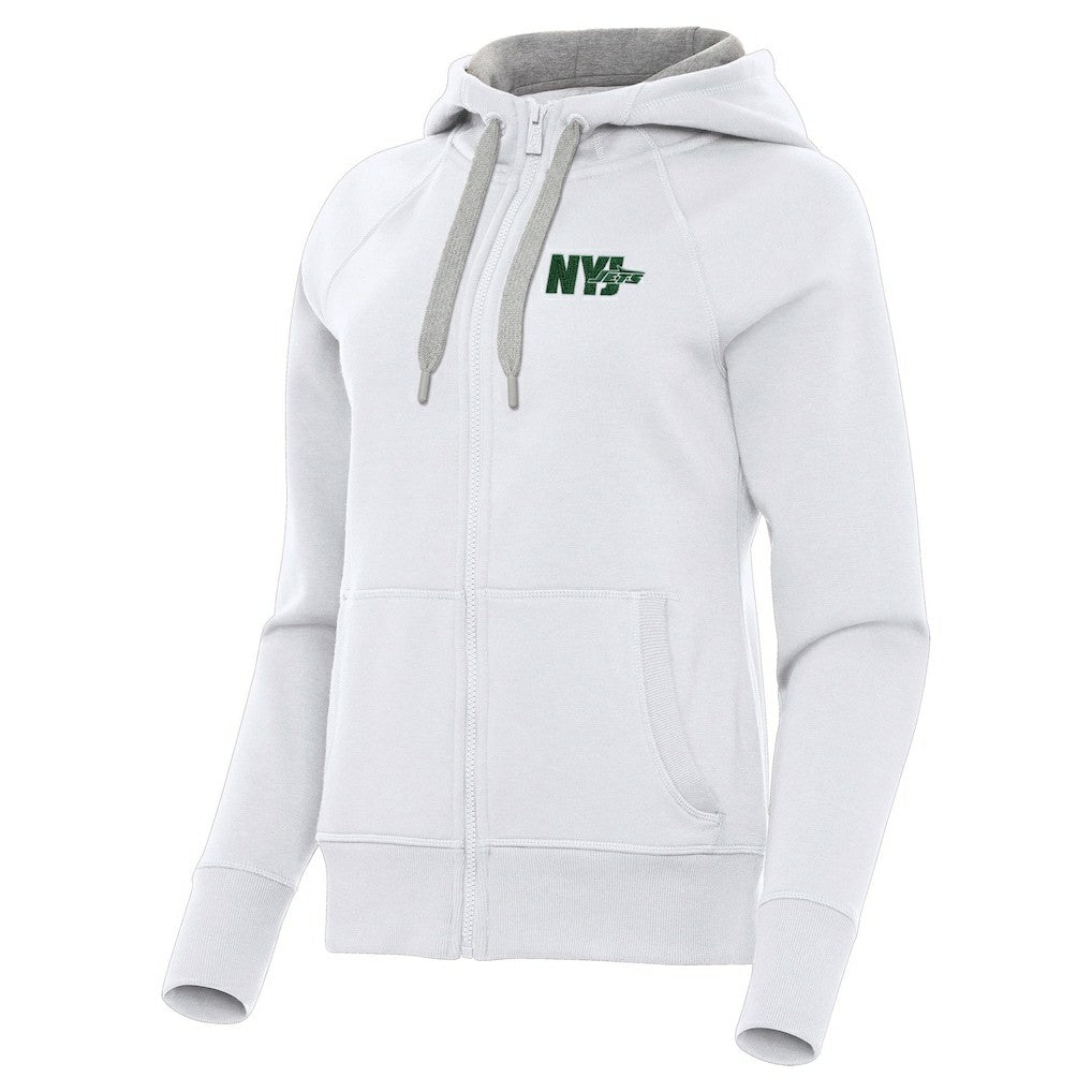 New York Jets Antigua Women's Victory Full-Zip Hoodie White