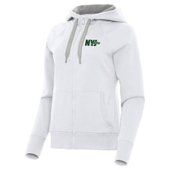 New York Jets Antigua Women's Victory Full-Zip Hoodie White