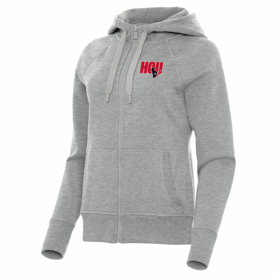 Houston Texans Antigua Women's Victory Full-Zip Hoodie Heather Gray