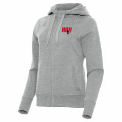 Houston Texans Antigua Women's Victory Full-Zip Hoodie Heather Gray