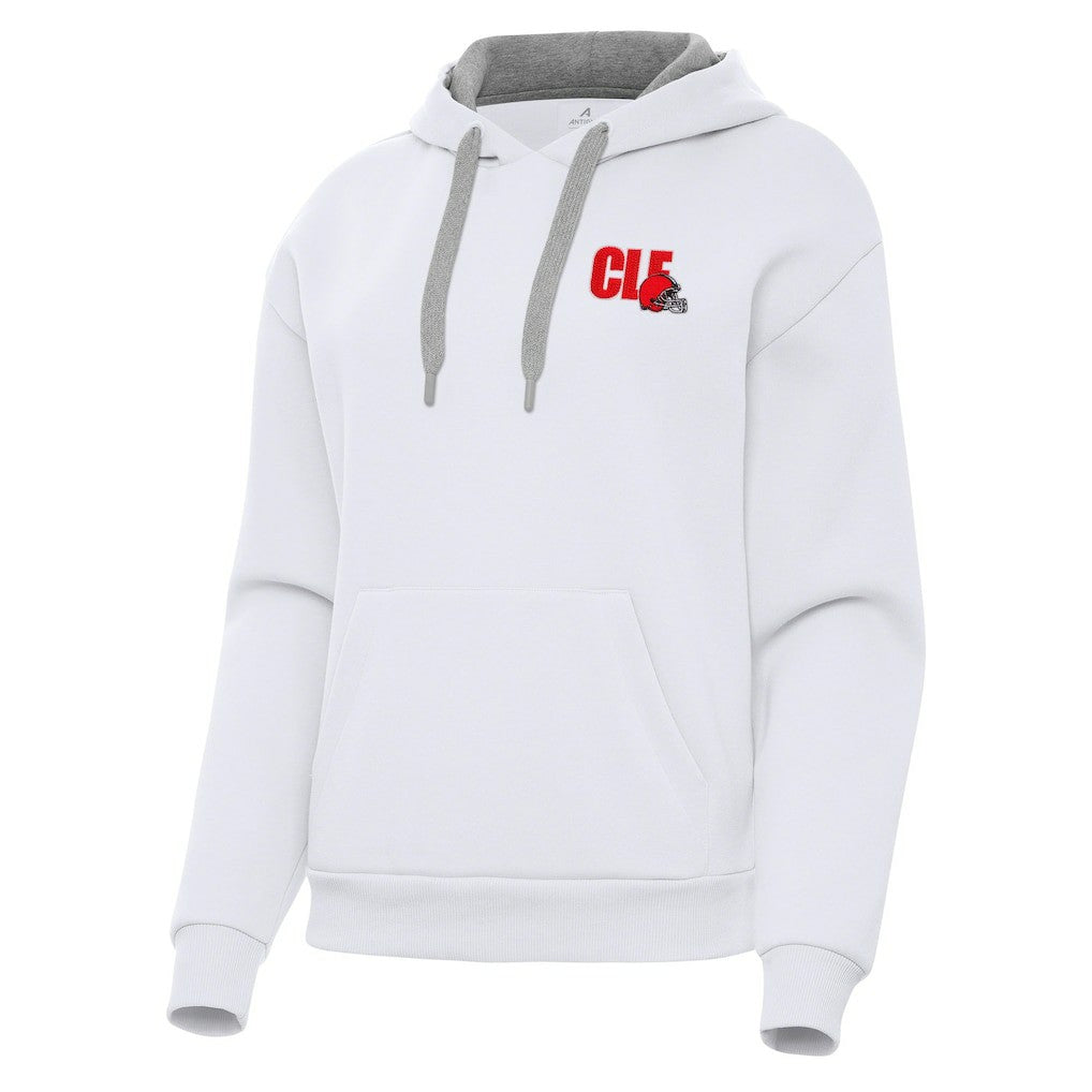 Cleveland Browns Antigua Women's Victory Pullover Hoodie White