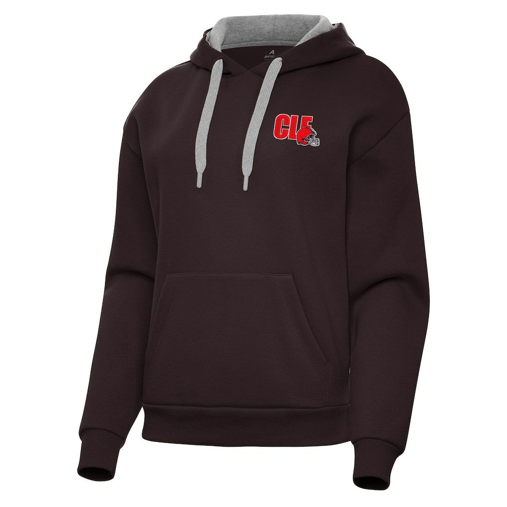 Cleveland Browns Antigua Women's Victory Pullover Hoodie Brown