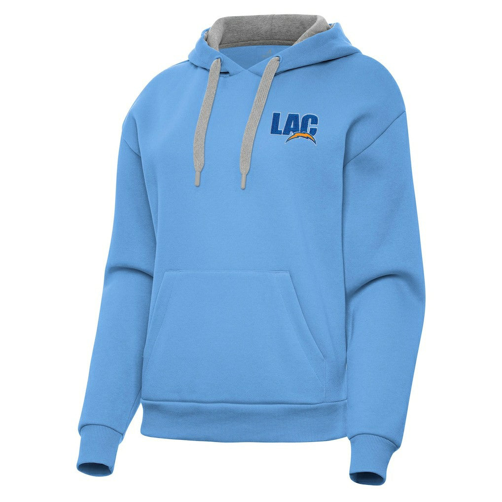 Los Angeles Chargers Antigua Women's Victory Pullover Hoodie Powder Blue