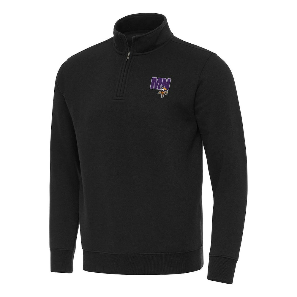 Minnesota Vikings Antigua Men's Victory Quarter-Zip Sweatshirt Black