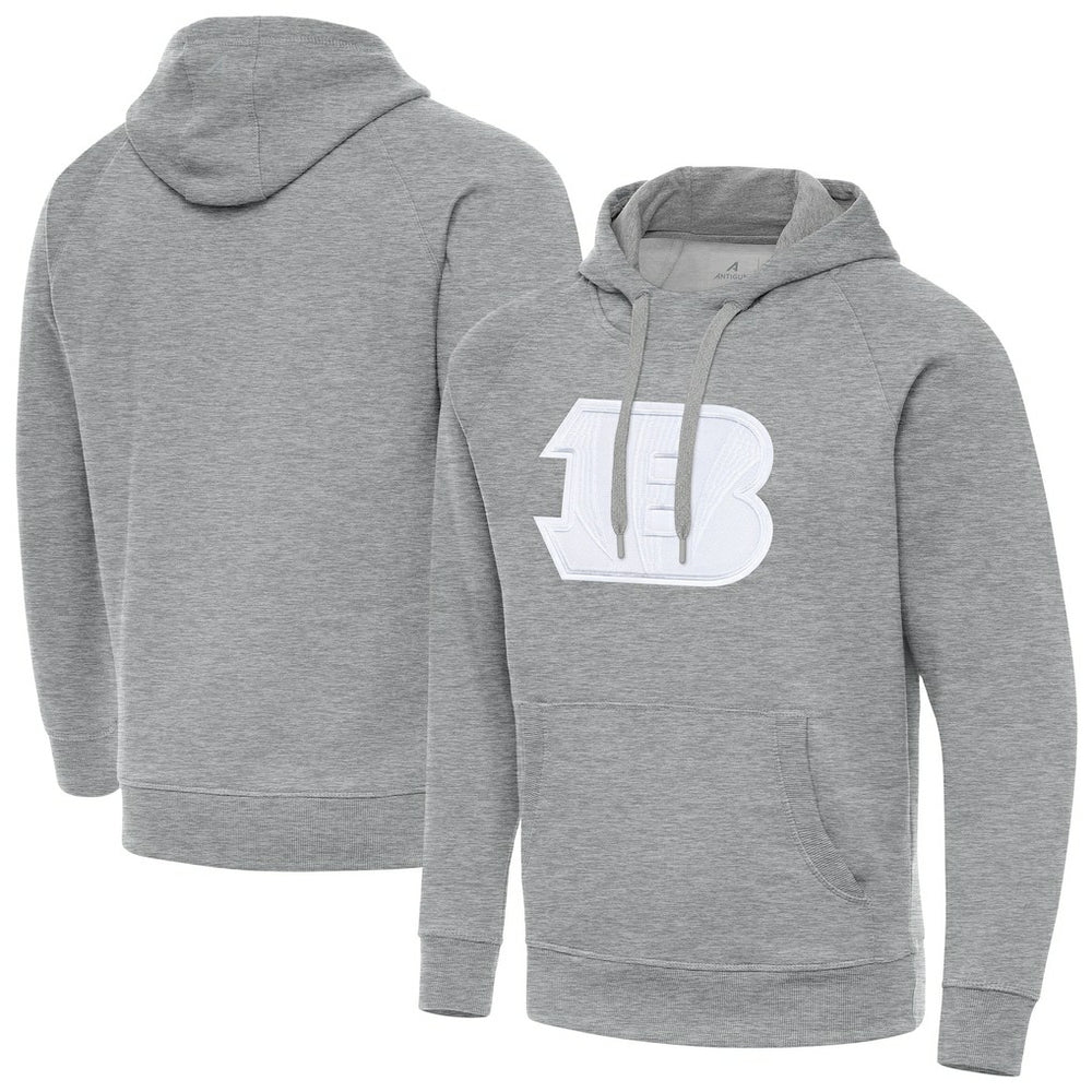Cincinnati Bengals Antigua Victory Pullover Hoodie Heather Gray