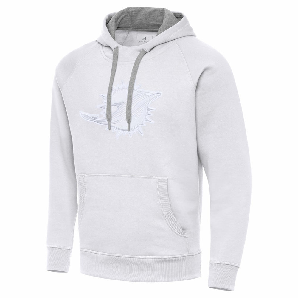 Miami Dolphins Antigua Victory Pullover Hoodie White