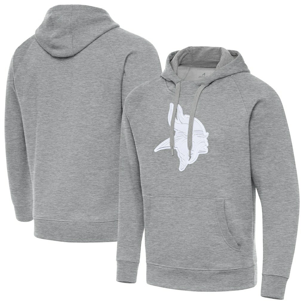 Minnesota Vikings Antigua Victory Pullover Hoodie Heather Gray