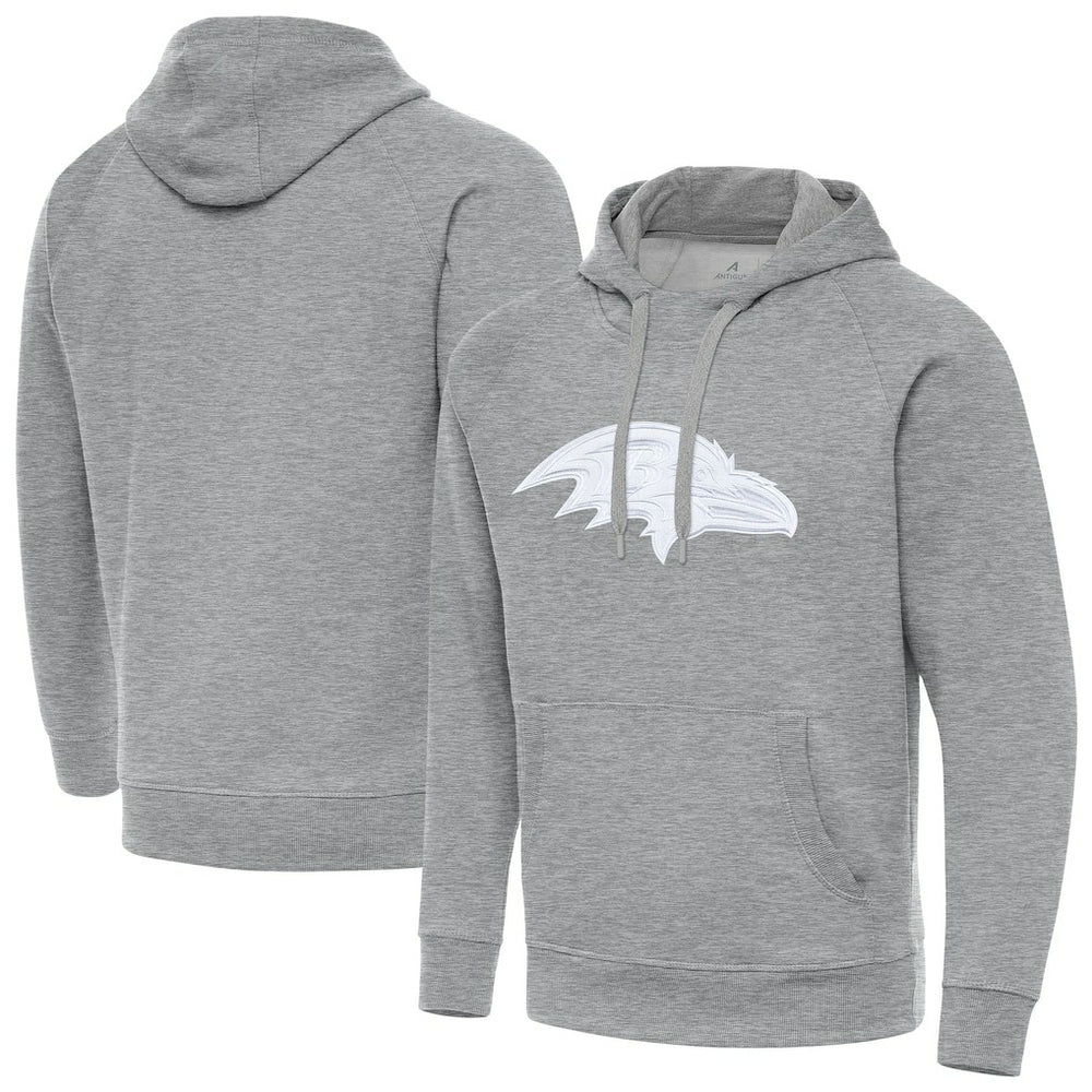 Baltimore Ravens Antigua Victory Pullover Hoodie Heather Gray