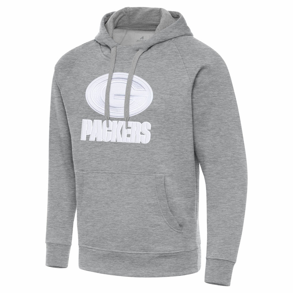 Green Bay Packers Antigua Victory Pullover Hoodie Heather Gray