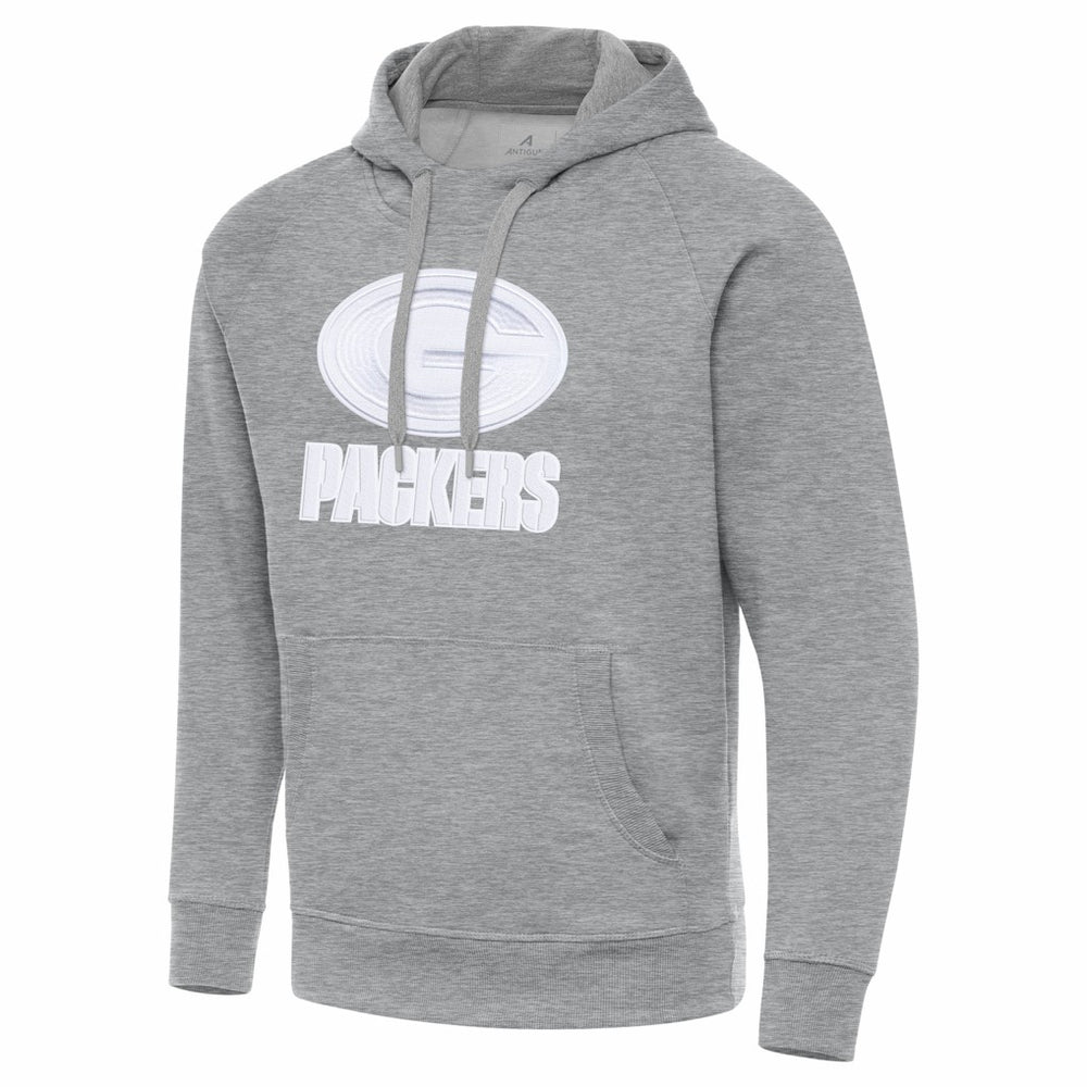Green Bay Packers Antigua Victory Pullover Hoodie Heather Gray