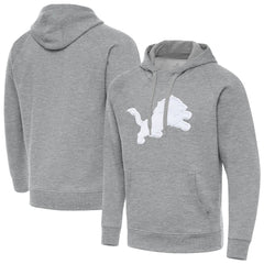Detroit Lions Antigua Victory Pullover Hoodie Heather Gray