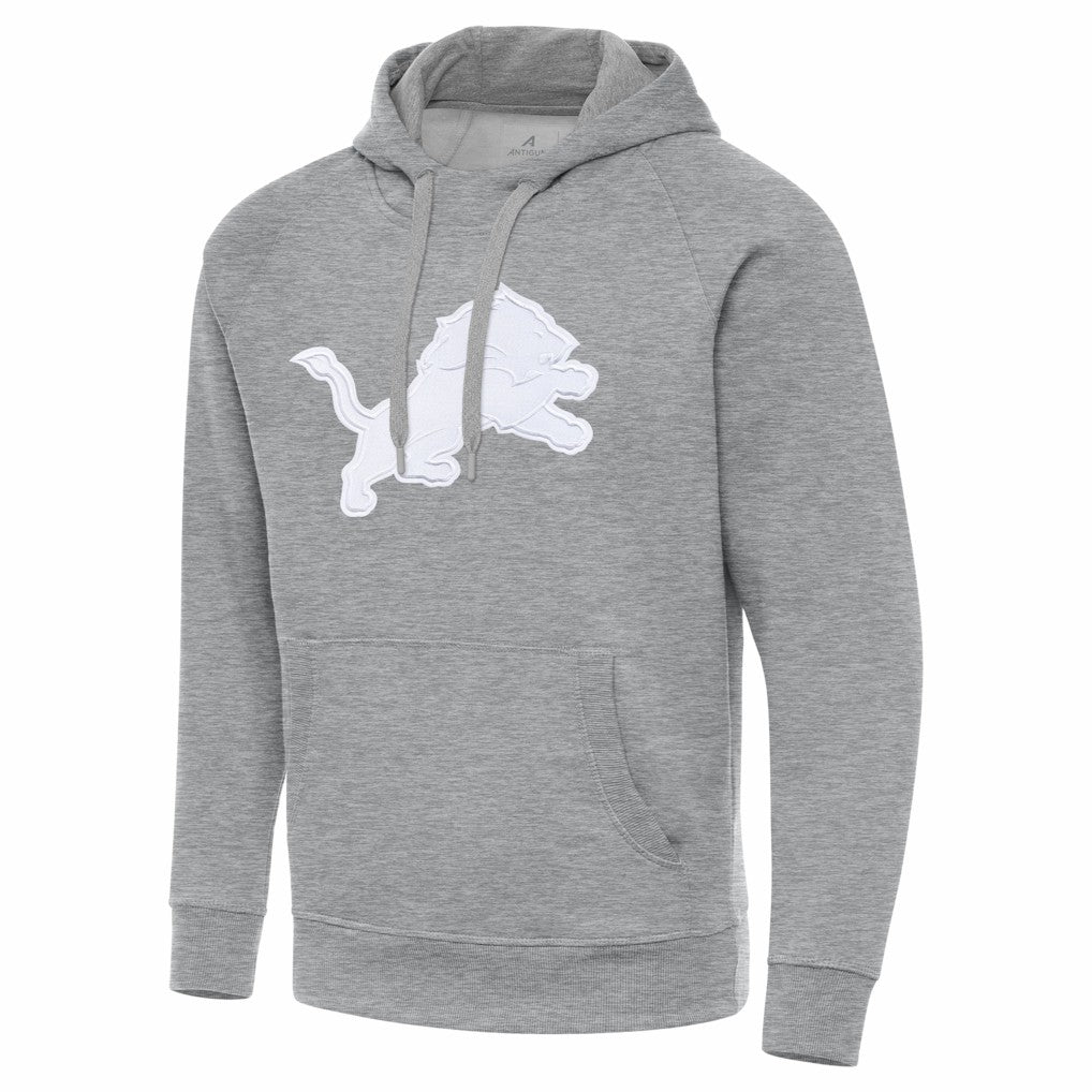 Detroit Lions Antigua Victory Pullover Hoodie Heather Gray