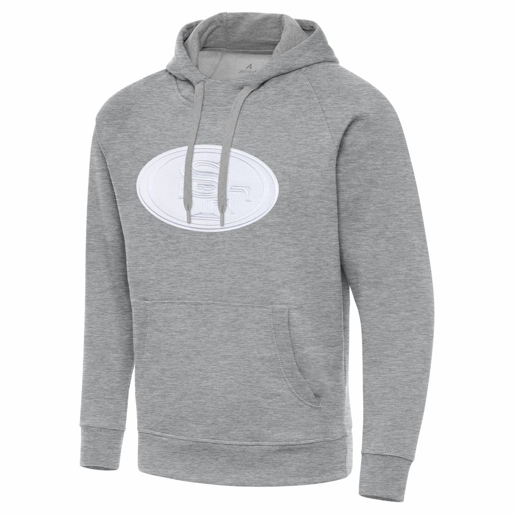 San Francisco 49ers Antigua Victory Pullover Hoodie Heather Gray