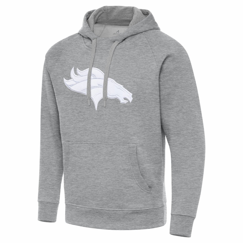 Denver Broncos Antigua Victory Pullover Hoodie Heather Gray