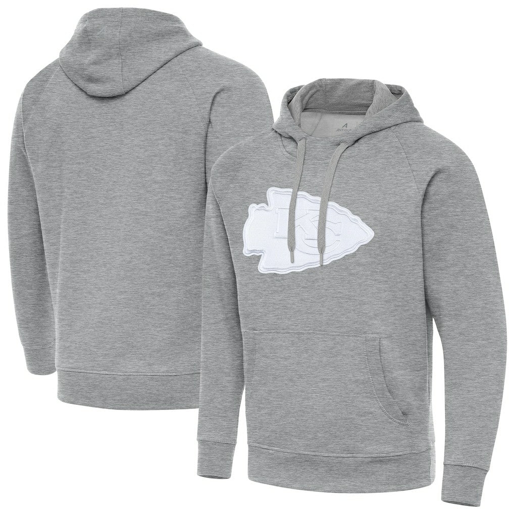 Kansas City Chiefs Antigua Victory Pullover Hoodie Heather Gray