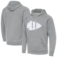 Kansas City Chiefs Antigua Victory Pullover Hoodie Heather Gray