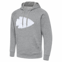 Kansas City Chiefs Antigua Victory Pullover Hoodie Heather Gray