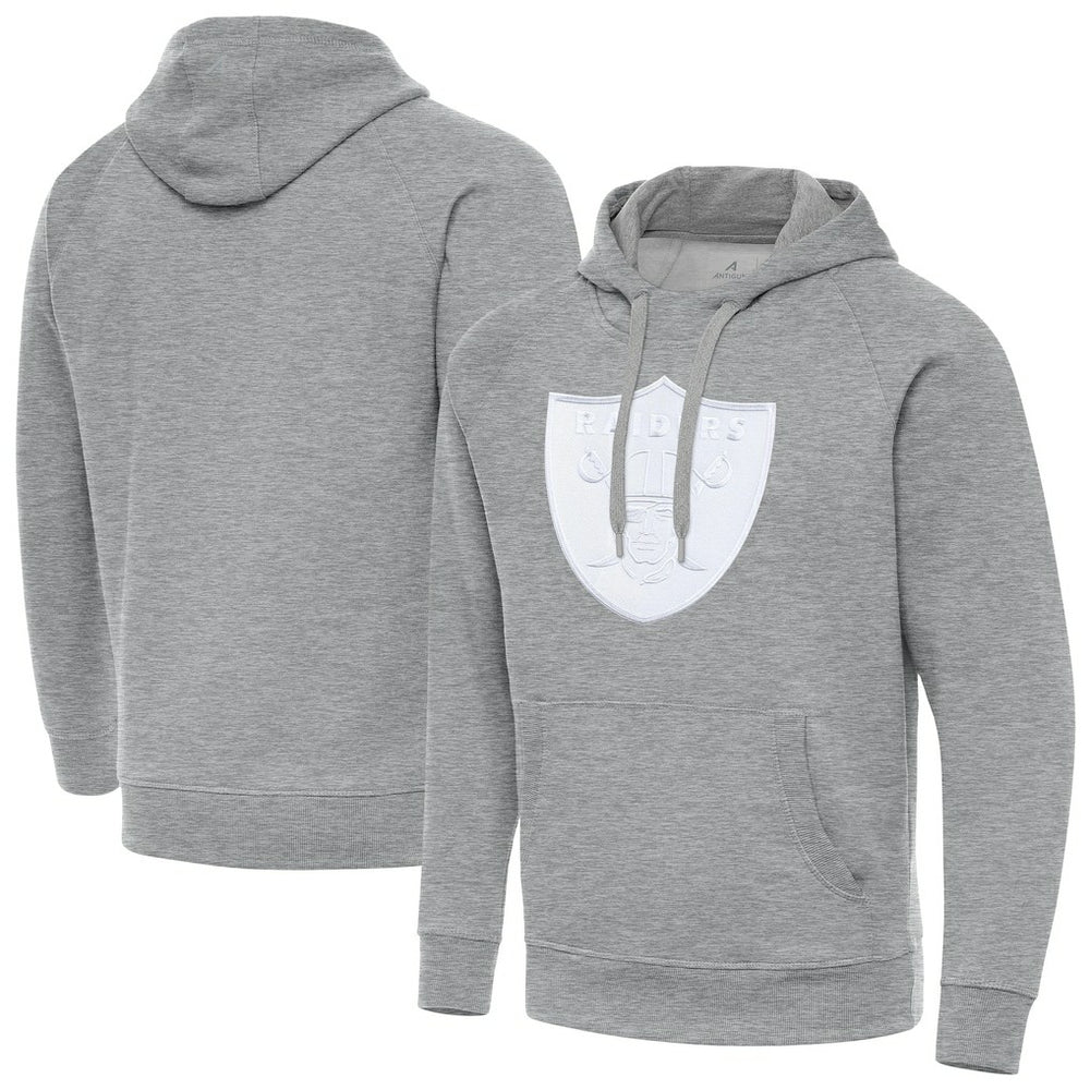 Las Vegas Raiders Antigua Victory Pullover Hoodie Heather Gray