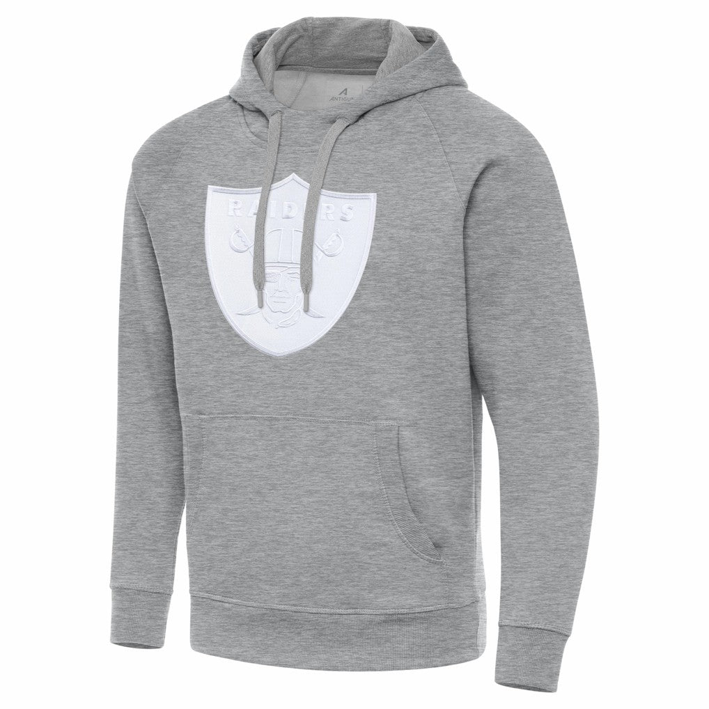 Las Vegas Raiders Antigua Victory Pullover Hoodie Heather Gray