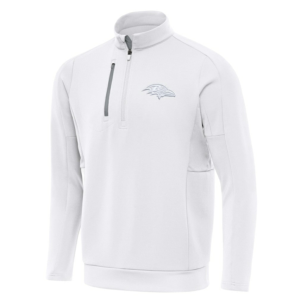 Baltimore Ravens Antigua Generation Quarter-Zip Jacket White