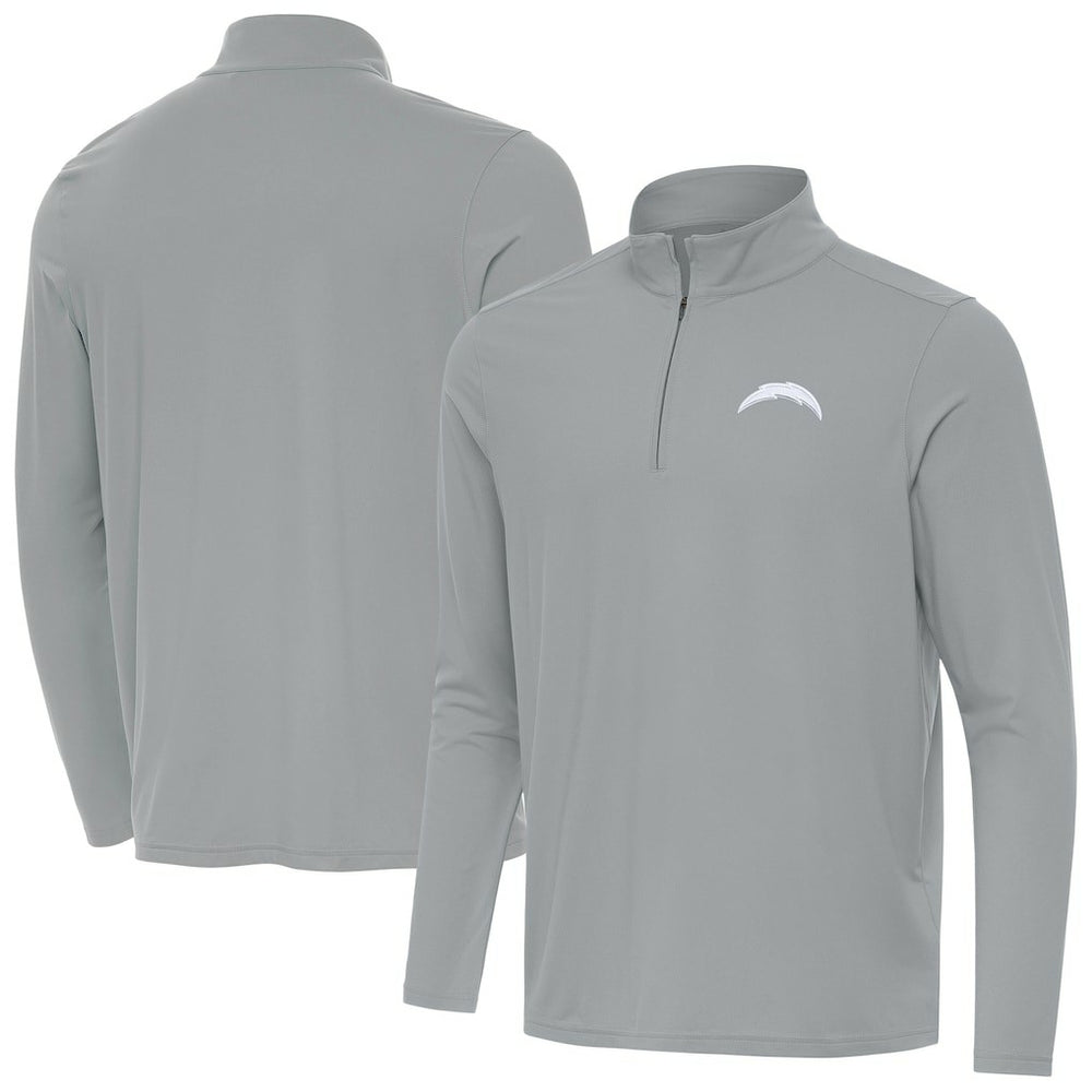 Los Angeles Chargers Men's Antigua Intent Quarter-Zip Jacket Gray