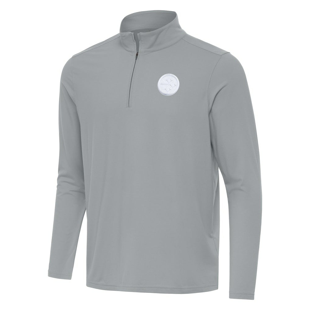 Pittsburgh Steelers Men's Antigua Intent Quarter-Zip Jacket Gray