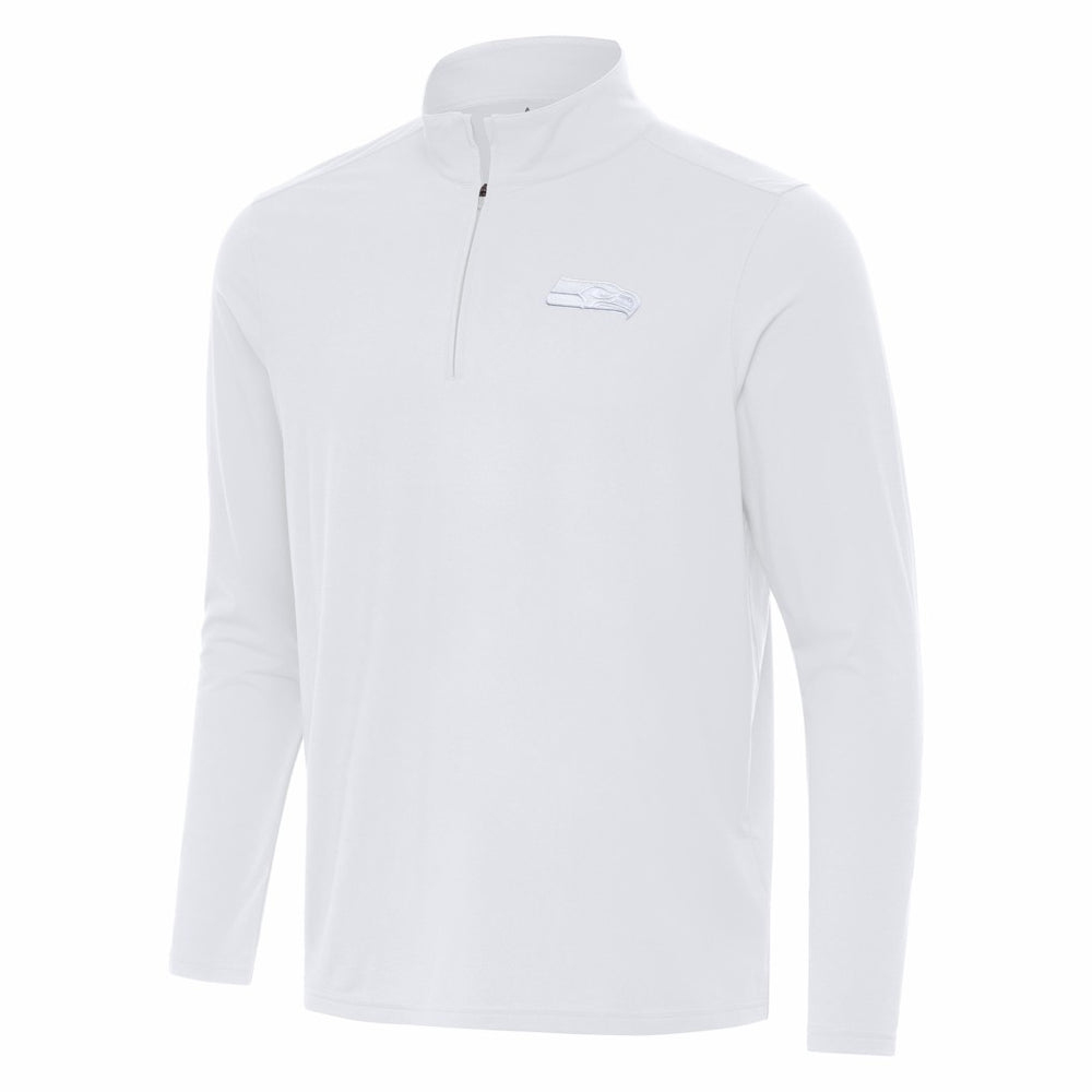 Seattle Seahawks Antigua Intent Quarter-Zip Jacket White