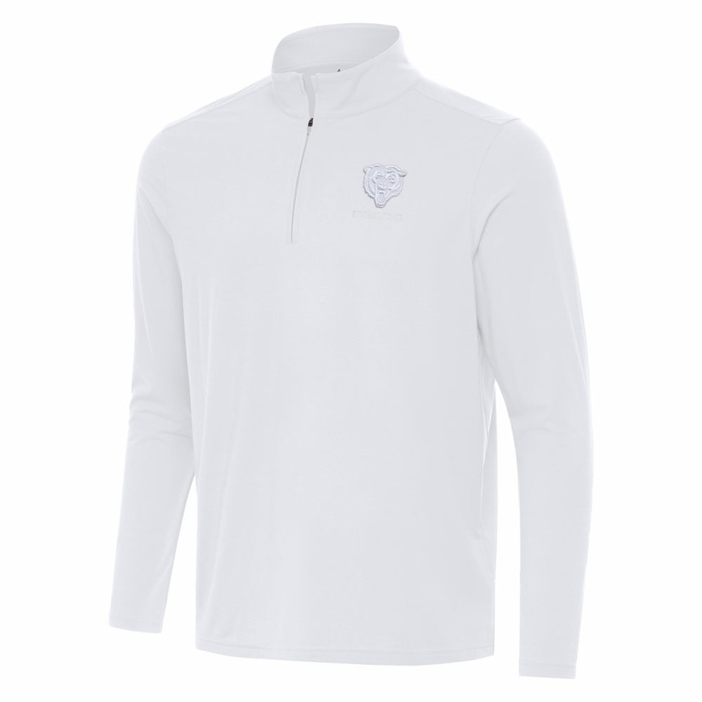 Chicago Bears Antigua Intent Quarter-Zip Jacket White