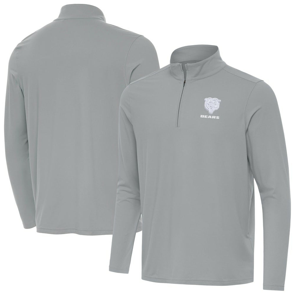 Chicago Bears Men's Antigua Intent Quarter-Zip Jacket Gray