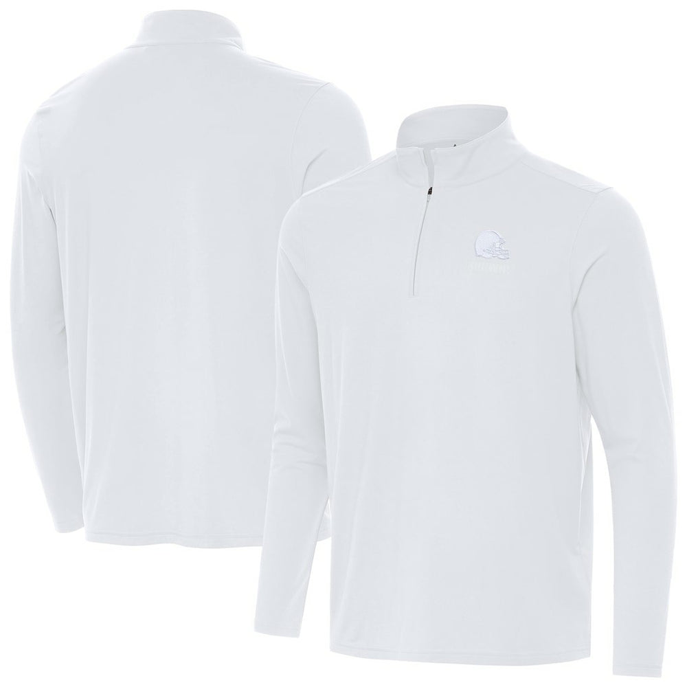 Cleveland Browns Antigua Intent Quarter-Zip Jacket White