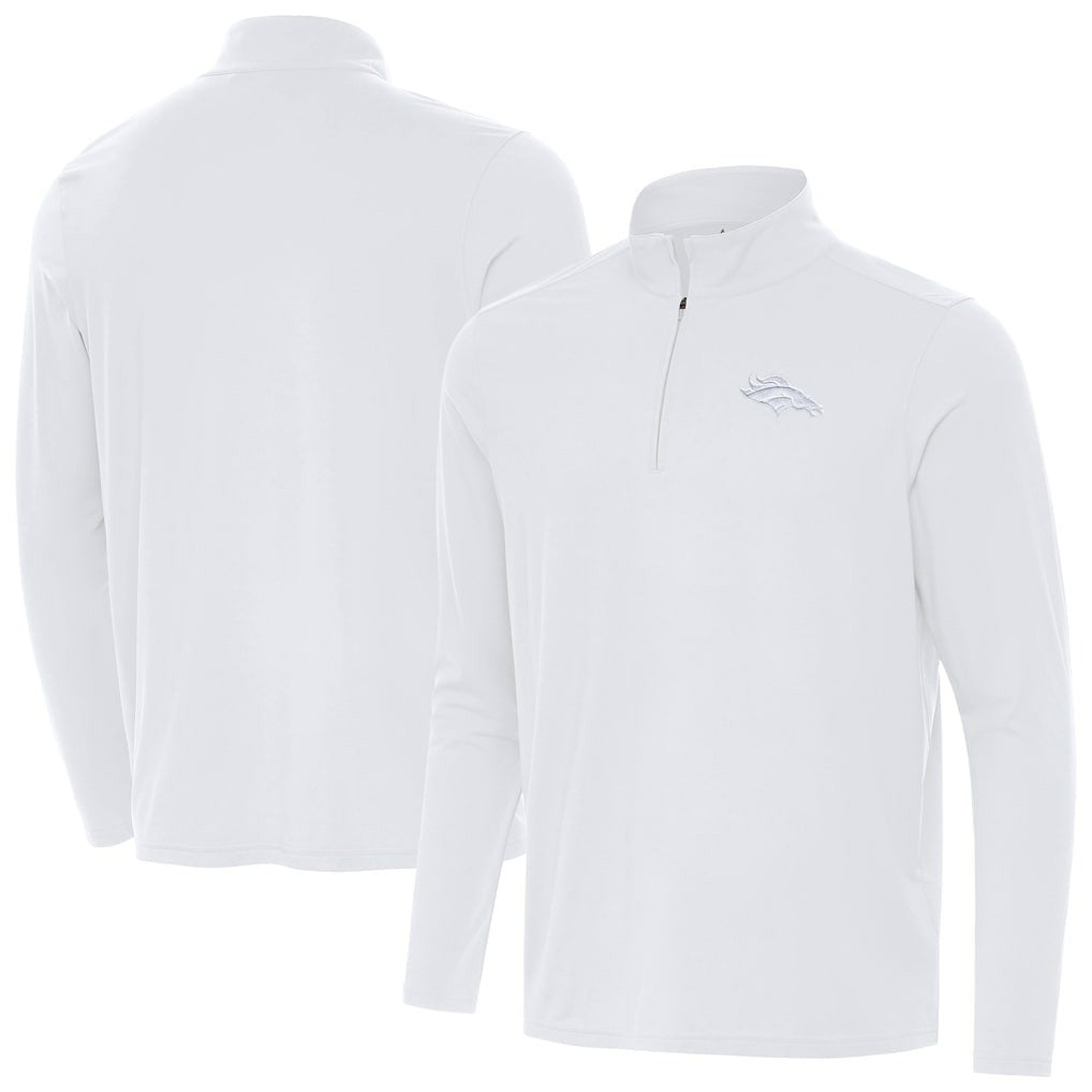 Denver Broncos Antigua Intent Quarter-Zip Jacket White