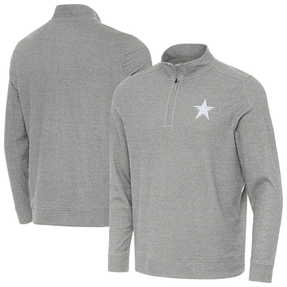 Dallas Cowboys Antigua Subtle Quarter-Zip Jacket Heather Gray