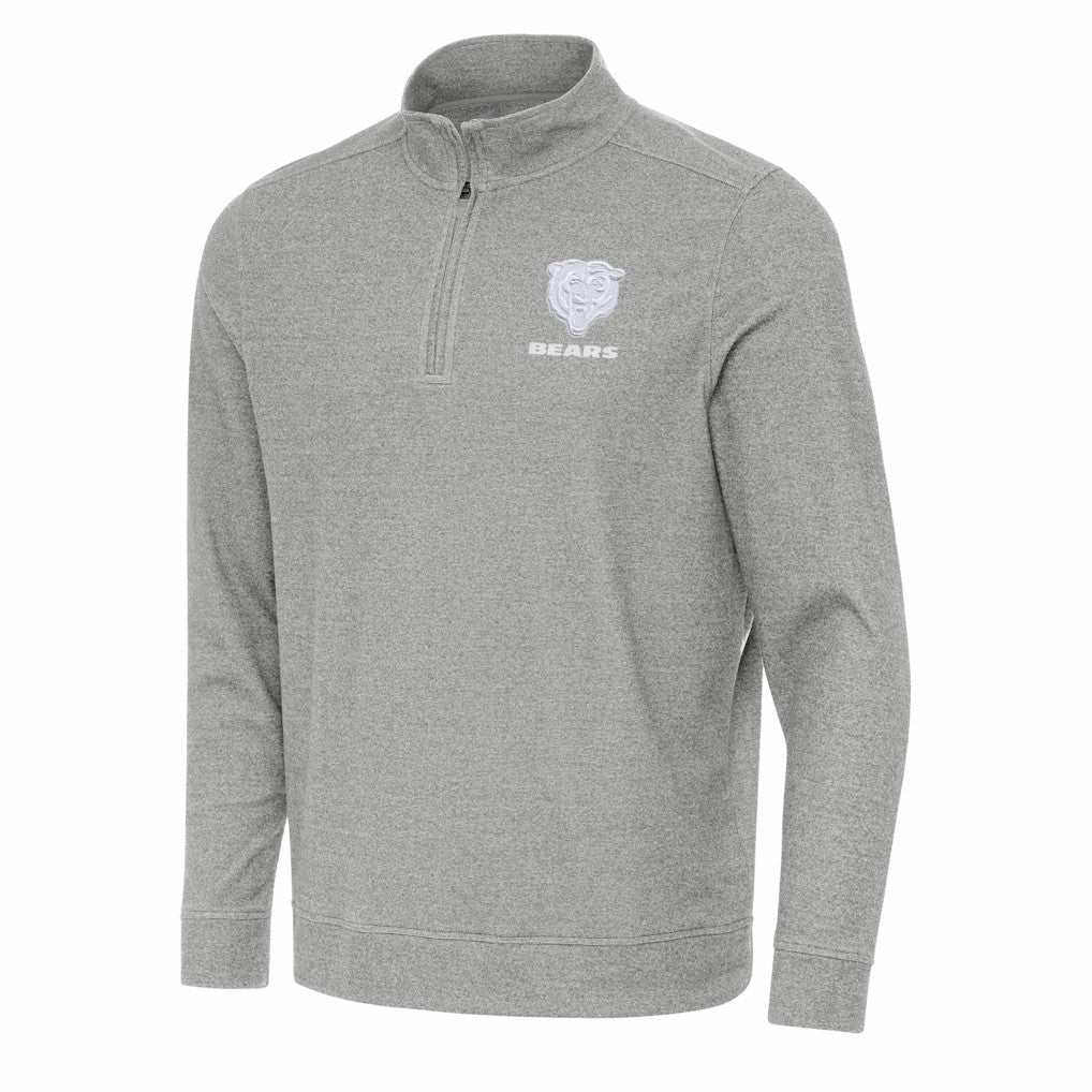 Chicago Bears Antigua Subtle Quarter-Zip Jacket Heather Gray