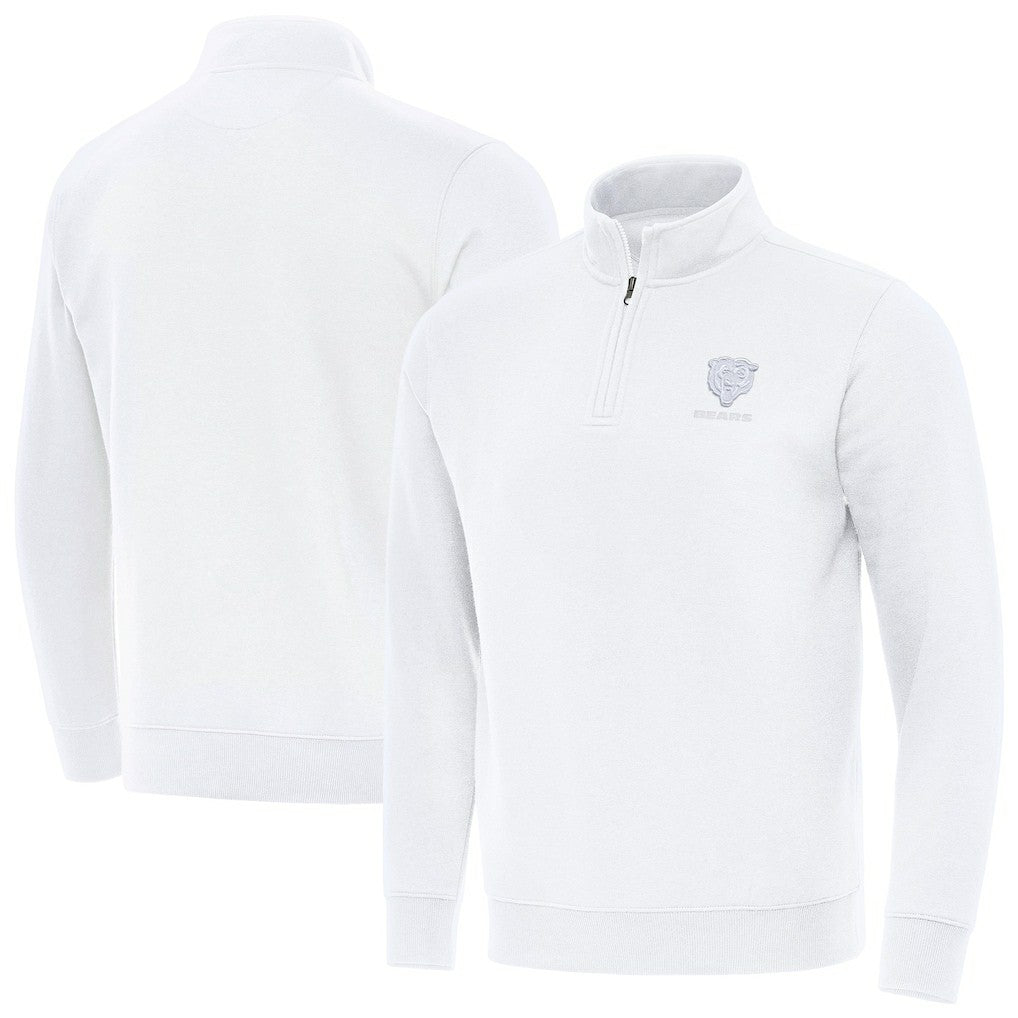 Chicago Bears Antigua Victory Quarter-Zip Top White