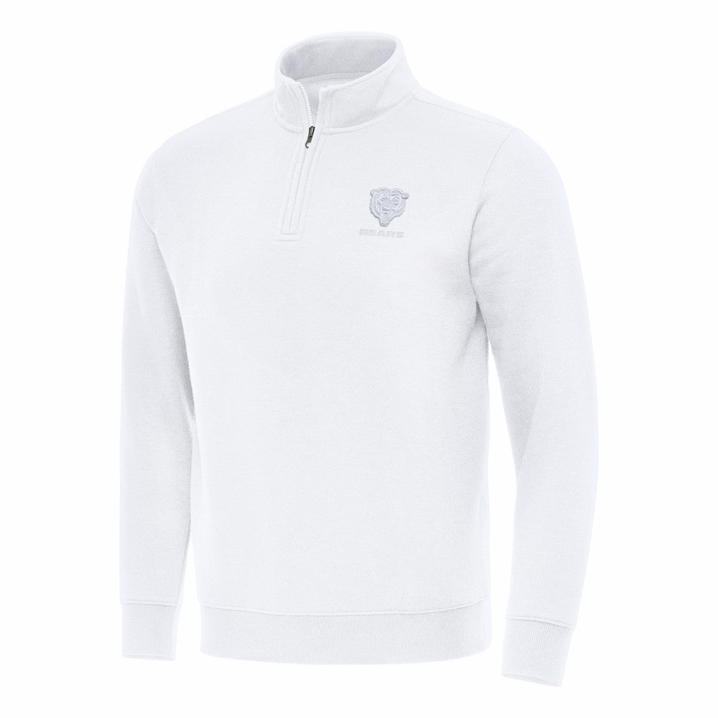 Chicago Bears Antigua Victory Quarter-Zip Top White