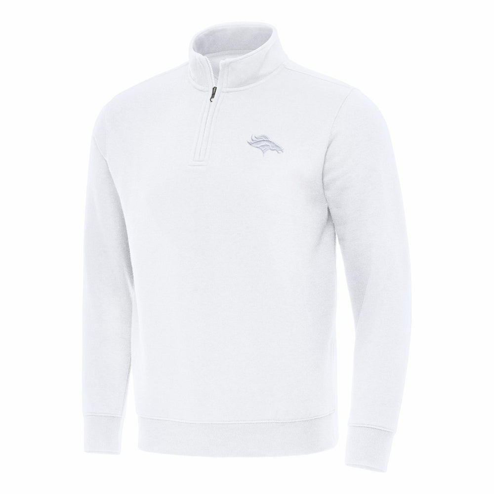 Denver Broncos Antigua Victory Quarter-Zip Top White