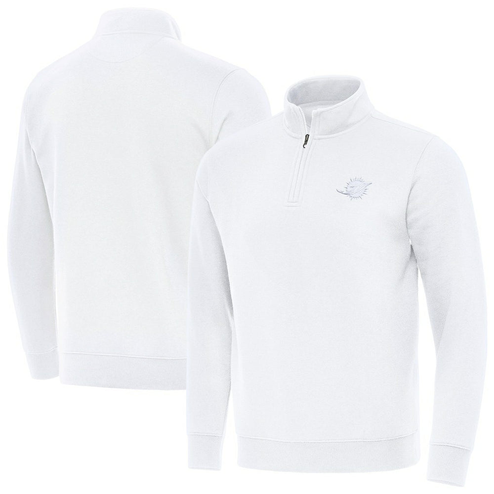 Miami Dolphins Antigua Victory Quarter-Zip Top White