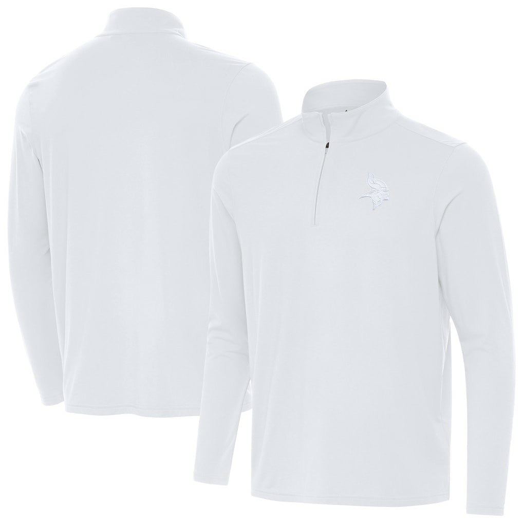 Minnesota Vikings Antigua Intent Quarter-Zip Top White