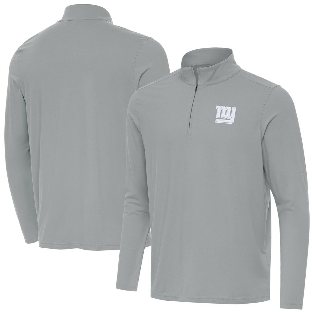 New York Giants Antigua Intent Quarter-Zip Top Gray