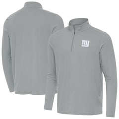 New York Giants Antigua Intent Quarter-Zip Top Gray