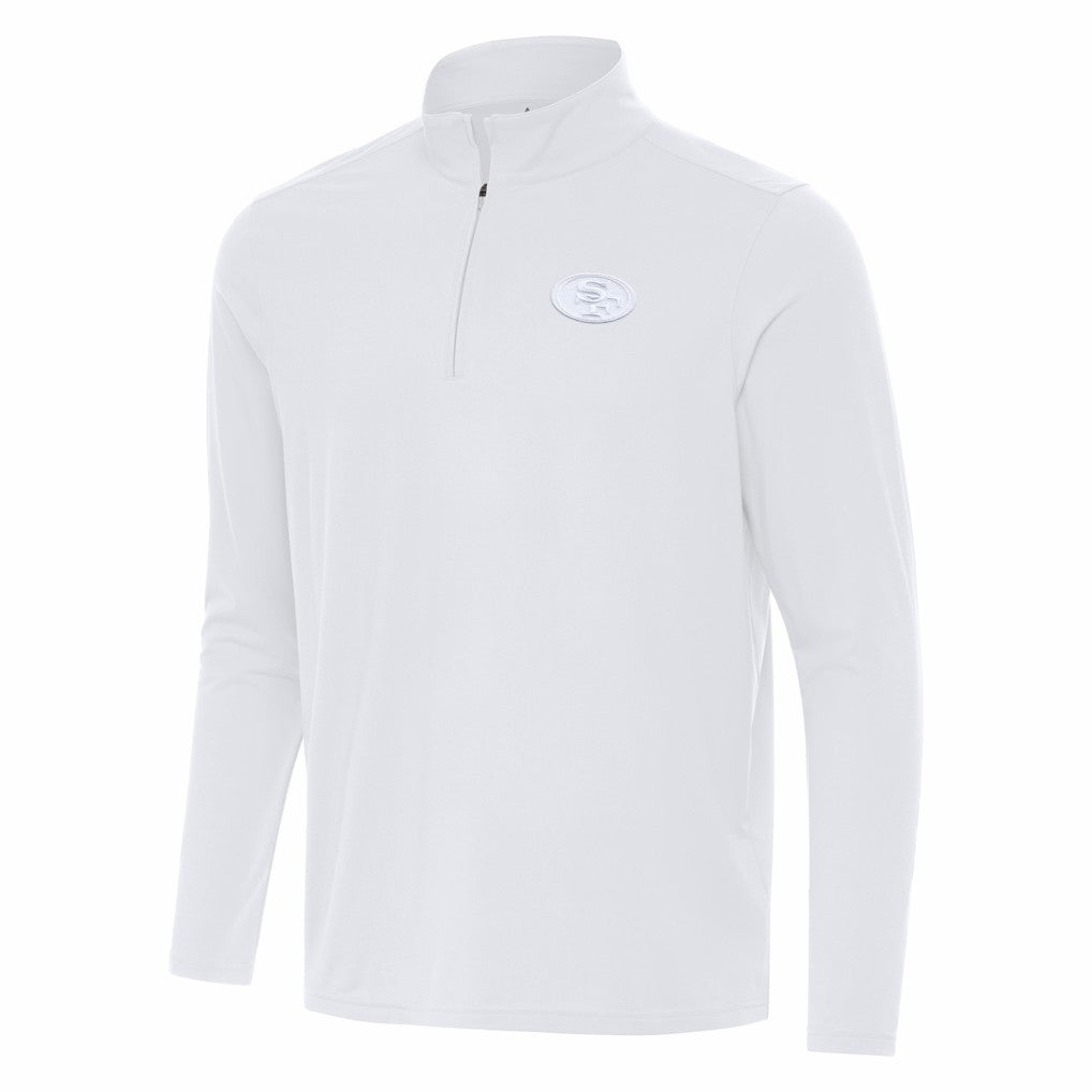 San Francisco 49ers Antigua Intent Quarter-Zip Top White