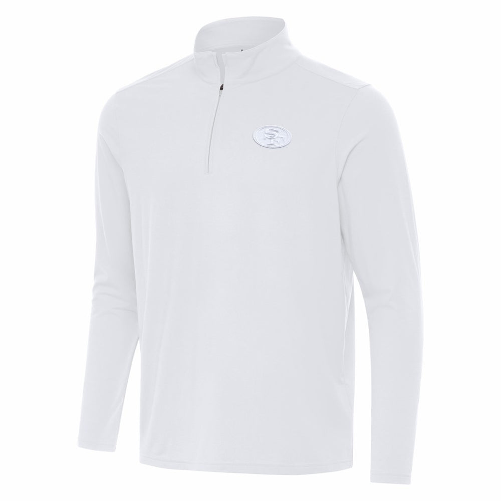 San Francisco 49ers Antigua Intent Quarter-Zip Top White