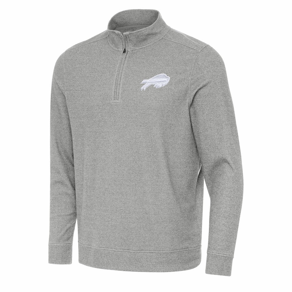 Buffalo Bills Antigua Subtle Quarter-Zip Top Heather Gray