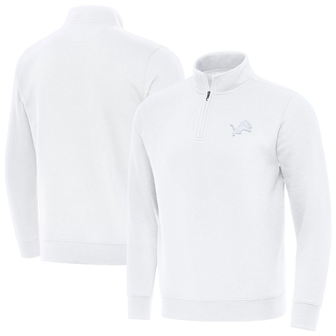Detroit Lions Antigua Victory Quarter-Zip Top White